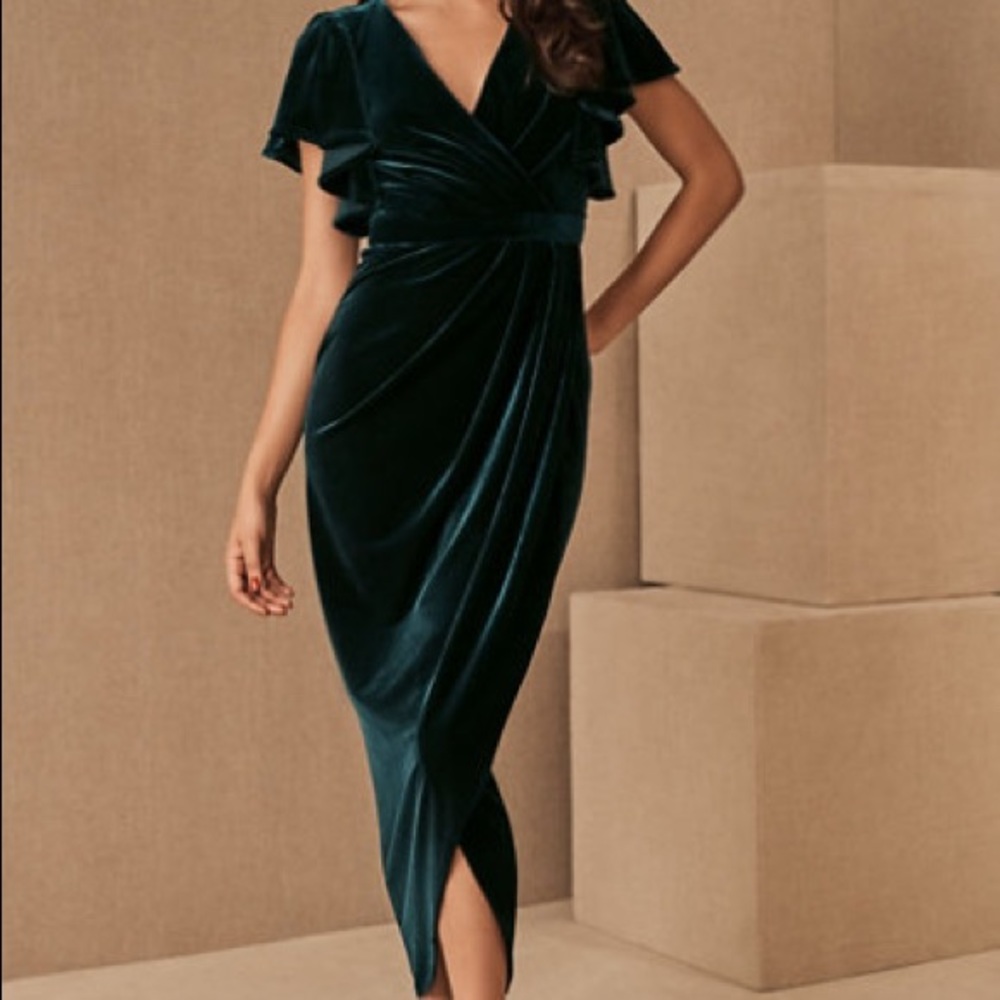 Beautiful emerald green special occasion dress from BHLDN. Worn once - like new!